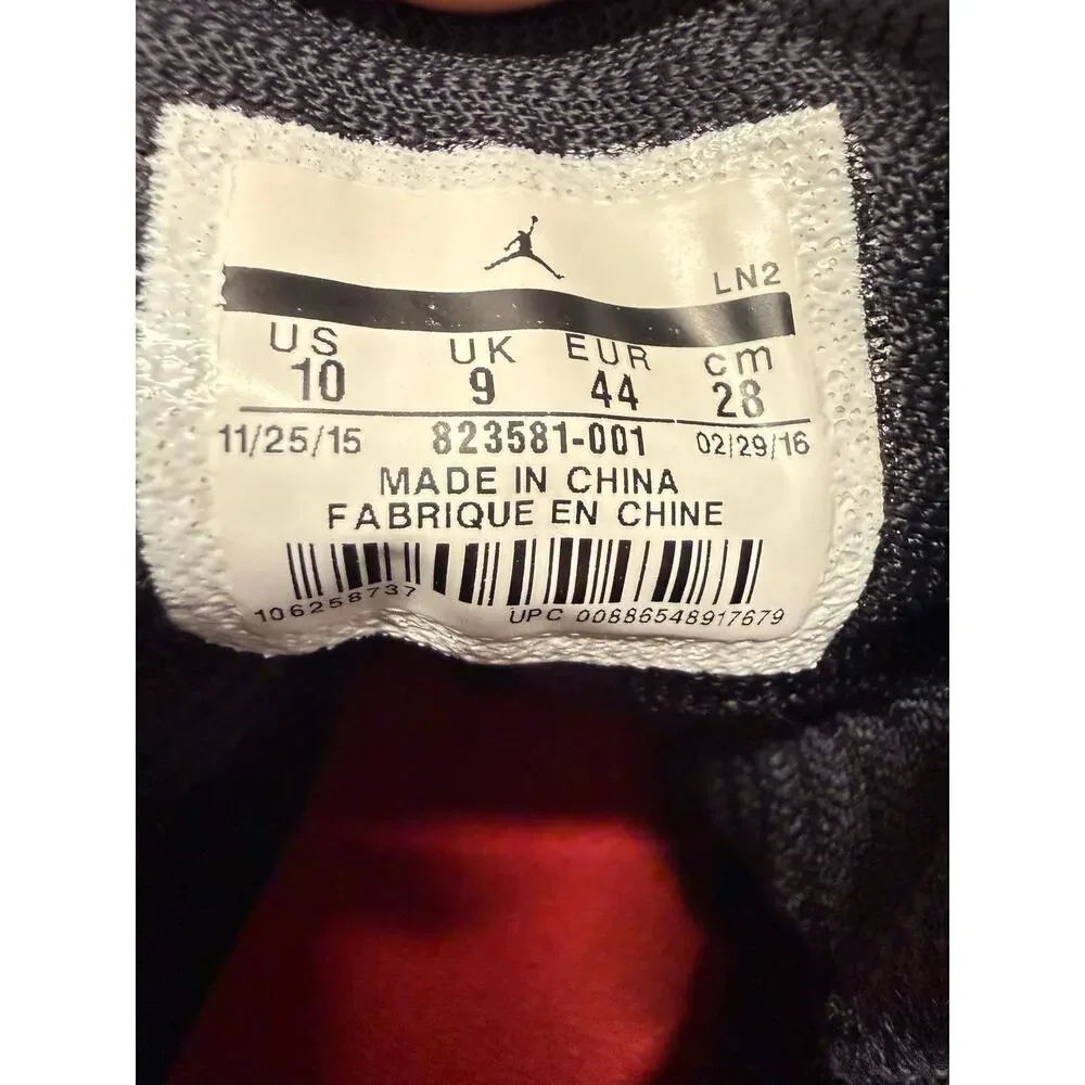 Jordan Horizon Bred Black Red 823581-001 Men's Size 10 Sneakers